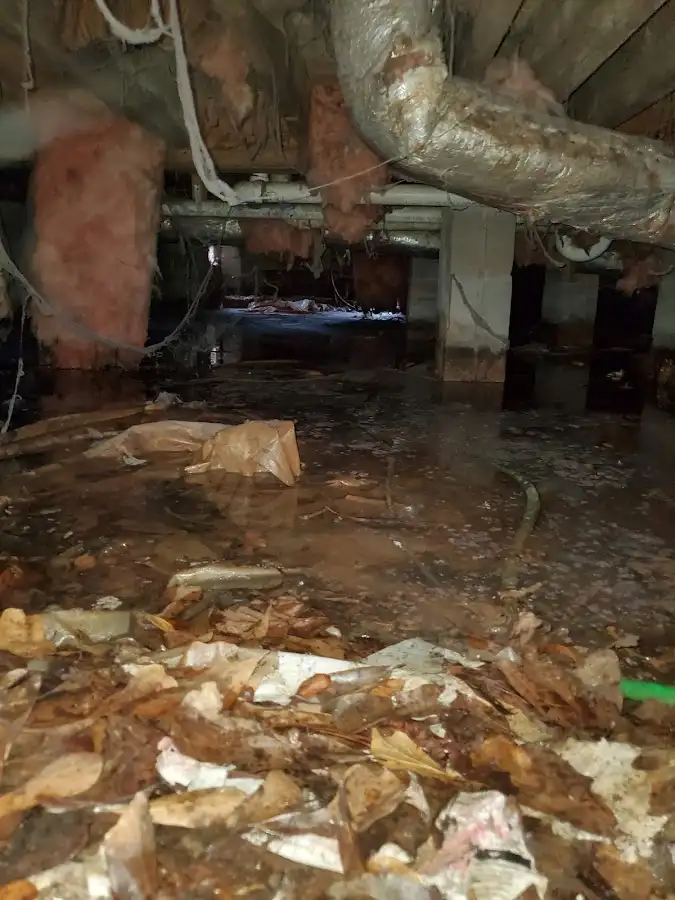 Crawl space flood assessment for Commercial Water Damage Restoration in Holly Springs