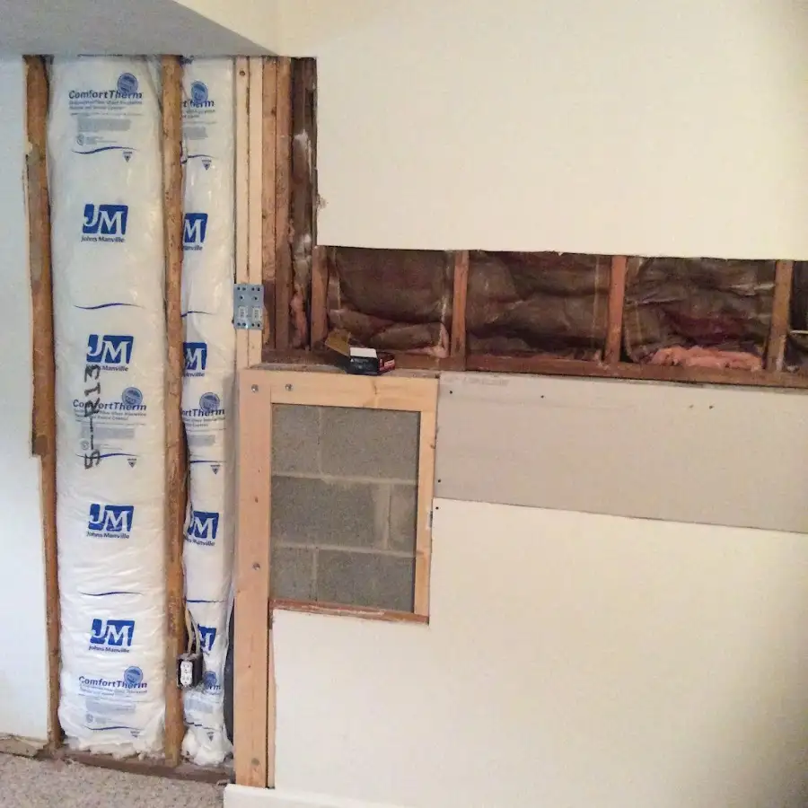 Wall insulation replacement during Contents Cleaning & Restoration in Holly Springs